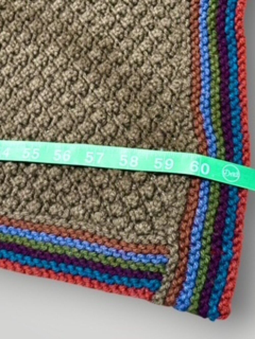 Handmade Patchwork Afghan Knit Blanket Harvest Multicolor Sampler Style 46x59in - Picture 6 of 7